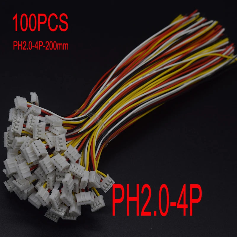 100PCS Mini Micro JST XH2.54 2.0 PH Male Female Connector 2/3/4/5/6/7/8/9/10-Pin Plug With terminal Wires Cables Socket 20/10CM