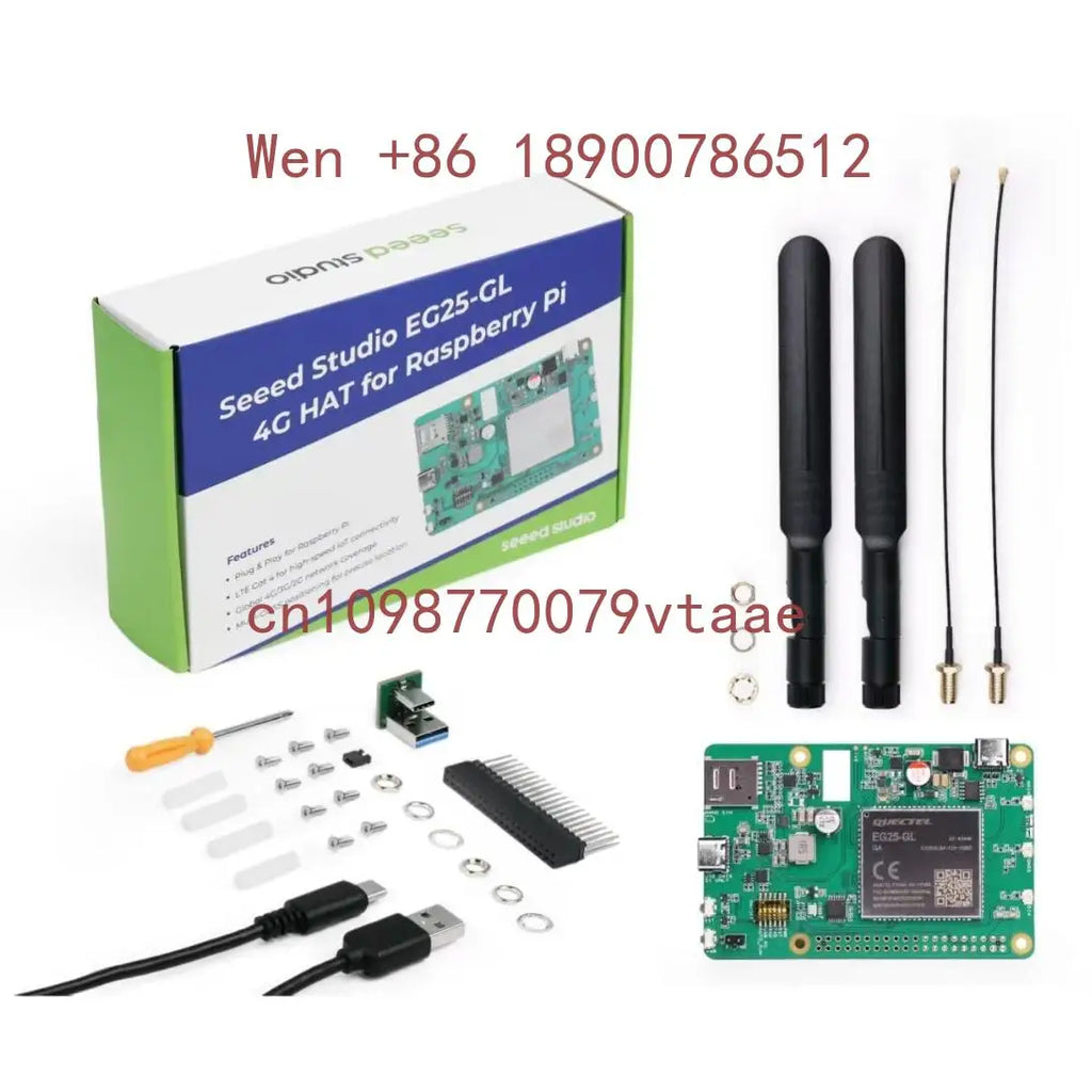 Raspberry Pi 4G LTE CAT4 HAT with Quectel EG25-GL, Plug-and-Play, Global Bands