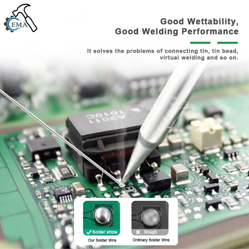 50g Lead-free Solder Wire SN99.3 Cu0.7 Environmental Protection Tin Wire Flux Reel Welding Line Soldering Wire Roll High Purity