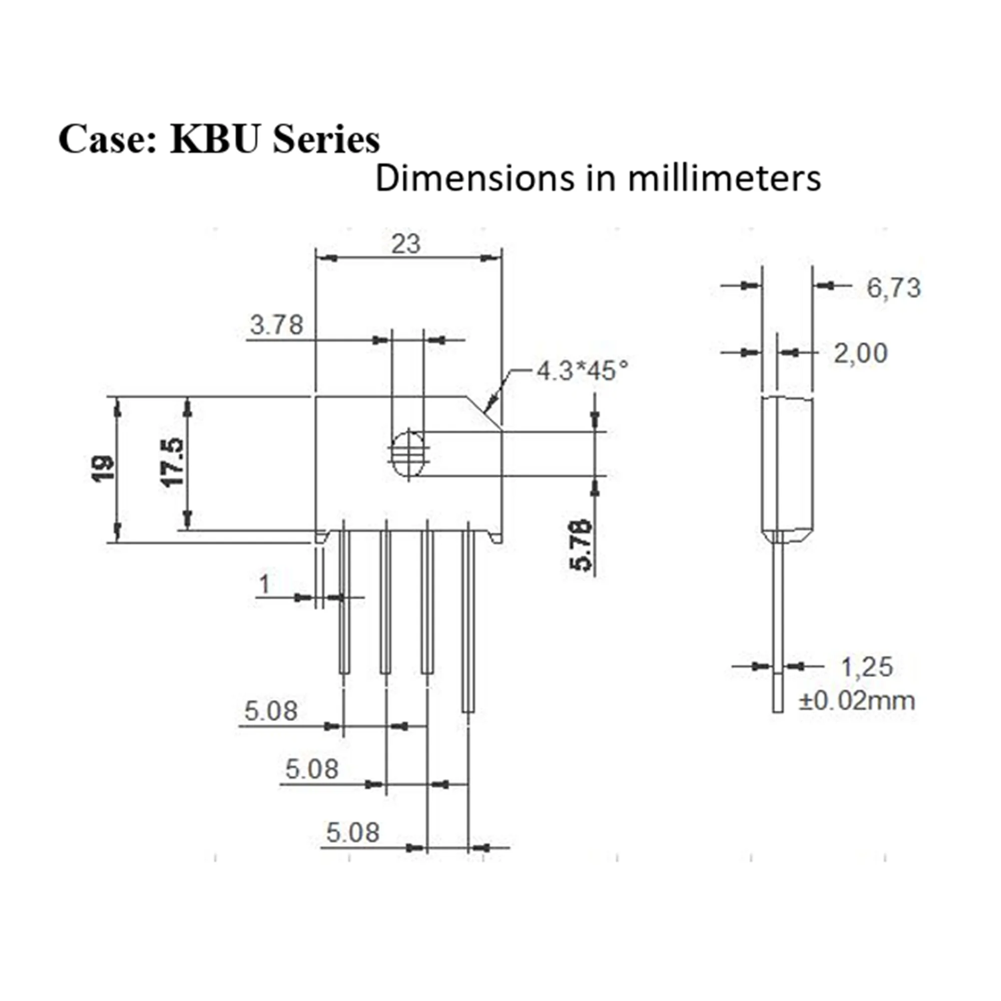 5PCS KBU608 KBU610 KBU806 KBU808 KBU810 KBU1010 KBU1510 KBU2510 Bridge Rectifier 6A 8A 10A 15A 25A 600V 800V 1000V ASEMI