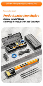 Portable Cordless Digital Soldering Iron USB Charging Adjustable Temperature 260-420℃ Solder Iron Multifunctional Intelligent