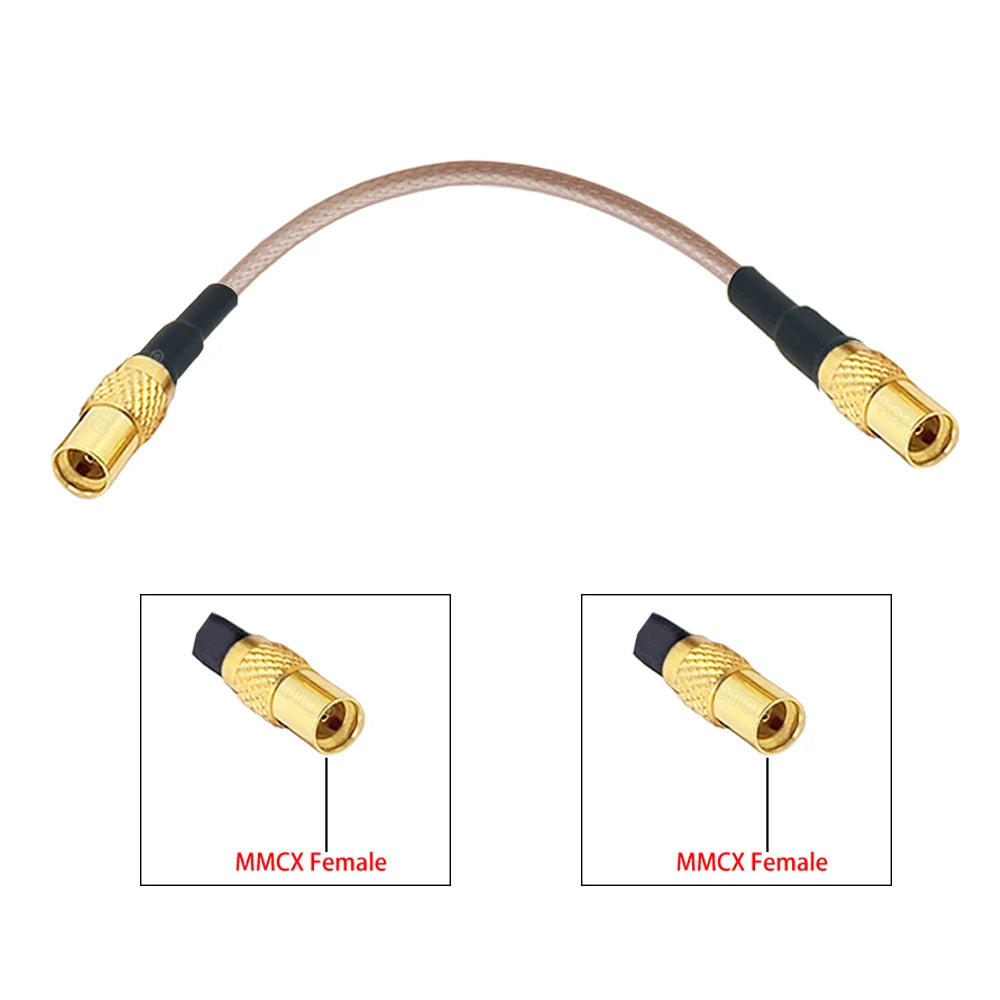 2Pcs/Lot MMCX Male Right Angle to MMCX Female 90 Degree Connector RG316 Cable 50 Ohm RF Coaxial Pigtail Extension Coax Jumper