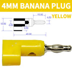 4mm 90 Degree Stackable Banana Plug, Solderless Side Entry Connector for Multimeter Test Leads, Audio Equipment and Power Supply