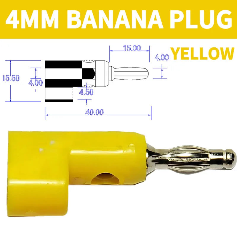 4mm 90 Degree Stackable Banana Plug, Solderless Side Entry Connector for Multimeter Test Leads, Audio Equipment and Power Supply