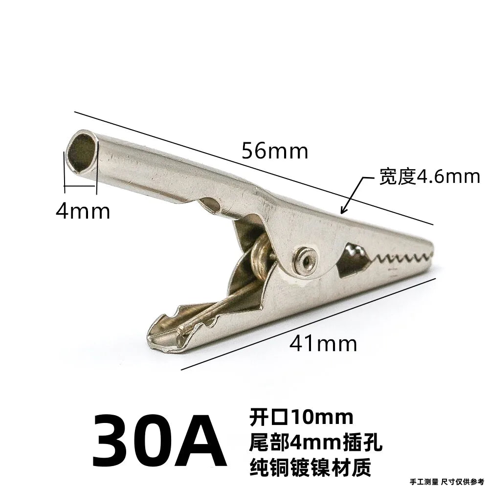 5Pcs 10mm Crocodile Clips with 4mm Banana Jack Socket, Electrical Test Clamp for Multimeter Power Testing