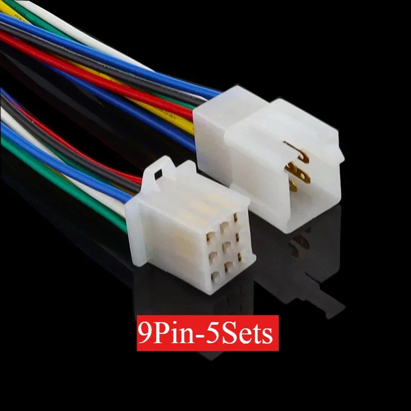 5pairs 2.8mm Automotive Controller Handle Motor Wire Connector 2/3/4/6/9P 15cm 0.75mm2 18AWG Automobile Male Female Plug Cable