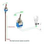 Toggle Switch,ON/Off SPST Switch with Pre-soldered Wire,3v/5v/12v/24v/72v/110v/220v/240v/Mini Toggle Switches for car,Truck