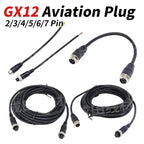 GX12 Male to Female Extension Cable Aviation Plug Connection Wire 2/3/4/5/6/7 Pin Plug Sensing Connector Line 0.2-3 Meter