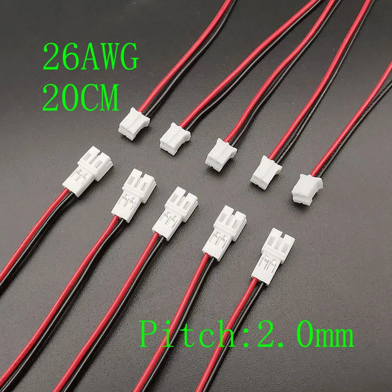 5/10Pairs Mini Micro JST 1.25mm / PH 2.0mm / XH 2.54mm Pitch 2 Pin Male Female Plug Connector With Wire Cables