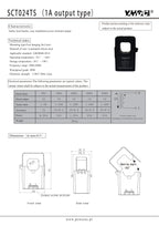 YHDC SCT024TS Input 50A/100A/150A/200A/250A/300A/400A Sensor Output 1A/5A Accuracy 0.5%/1% Split Core Current Transformer