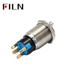 19mm Illuminated Rotary Selector Switch (2/3 Positions) DPDT Latching 12V LED Multi-Color for Industrial/Automotive Applications