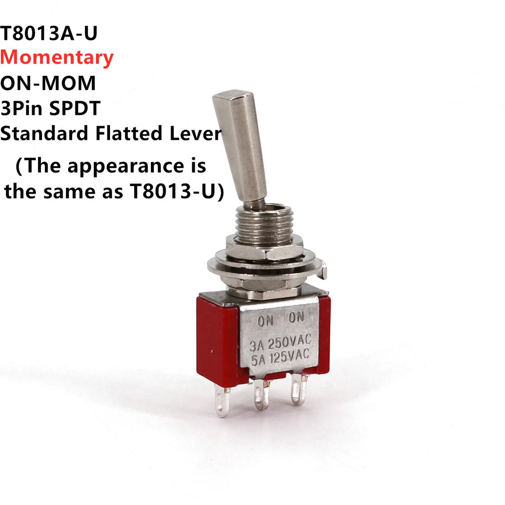 SH T80-T Series Flat Handle 6.35mm Panel Mount Mini Toggle Switch For RC Model Remote Controlller