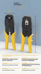 Special Cata7 Crimper Tool Network For Handmade RJ11 RJ45 4P4C 8P8C Multifunction Modular Plugs Cata7 10G/Gigabit RJ45 Connector