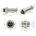 5Pcs GX12 Aviation Connector Plug Socket 2/3/4/5/6/7 Pin Male Female Panel Mount 12mm Circular Metal Wire Adapter Nut Type