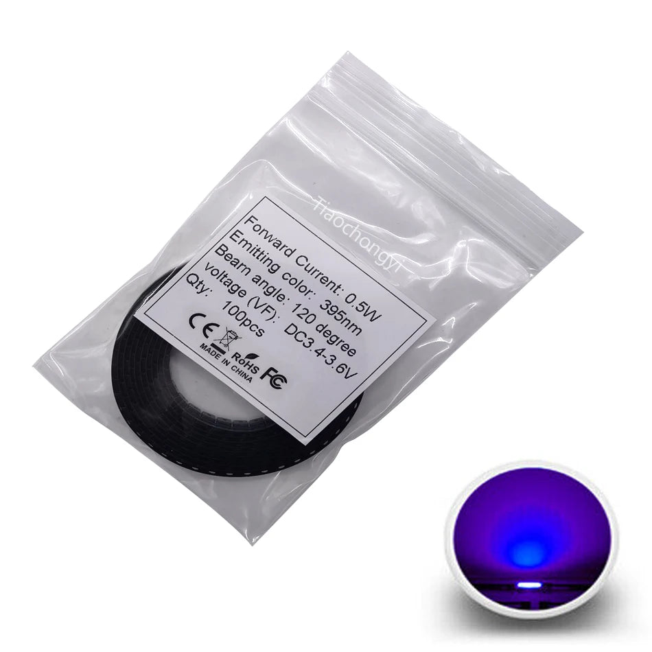 2835 3528 SMD UV Purple Light chip lamps ltraviolet 0.5W 0.2W 395nm 365nm LED Light Emitting Diode LED Bulb