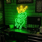 Crown Dripping Dollar LED Neon Sign USB Green Money Symbol Neon Wall Light for Bar Man Cave Bedroom Decor