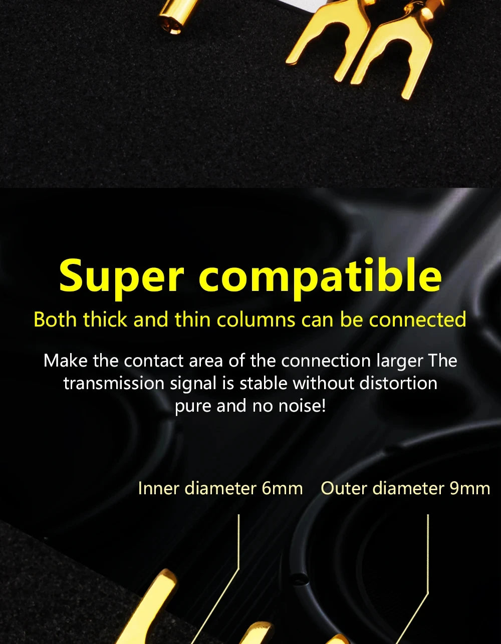 YYTCG Gold plated Banana Plug Connectors, Speaker plugs, audio screws, fork connectors, U and Y 1pcs/4pcs