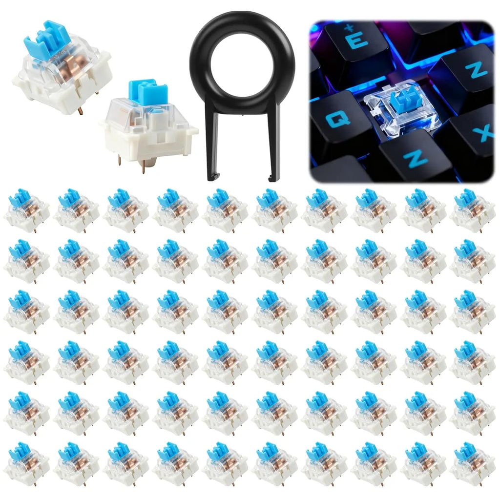 45/62/70PCS 3-pin Tactile Mechanical Keyboard Switches Plastic PC Keyboard Replacement Parts For RGB Mechanical Keyboards