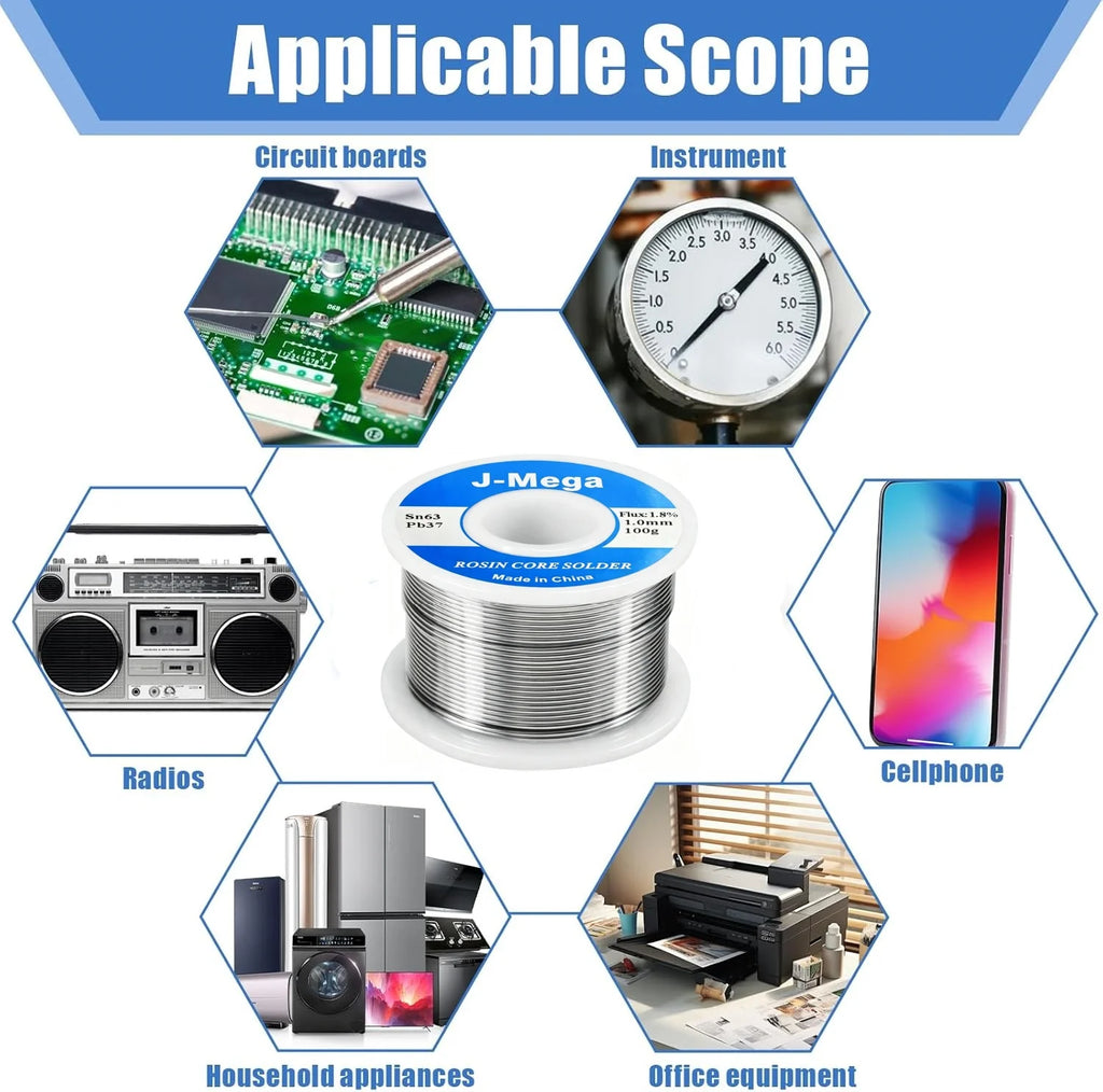 Solder Wire 63/37 Tin No-clean Rosin Core  Welding Soldering Iron Reel Flux 2% Electronic Soldering Wire Roll 20-200g