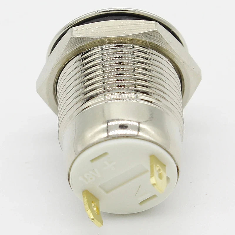 1pcs 12mm Waterproof Momentary Flat Head Round Stainless Steel Metal Push Button Switch Car Start Horn Speaker Bell Self-reset