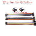 10PIN Pure Copper DuPont wire male to male,female to male,female to female,2.54 terminal connection wire 28core gold-plate cable