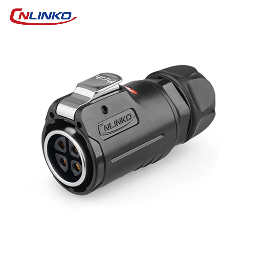 CNLINKO M24 PBT Waterproof Circular Solder Type Connector Female Plug+Male Mating Socket for Industrial Signal & Power Systems