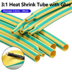 Yellow-Green 3:1 Heat Shrink Tube With Glue 1.6mm - 50mm Dual Wall Adhesive Lined Polyolefin Shrinkin ﻿Wrap Cable Protect Sleeve