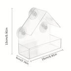 Transparent Bird Feeder Birds House for Outdoor Window Bird Feeder with Strong Suction Cups for Wild Birds, Cardinal Bluebird