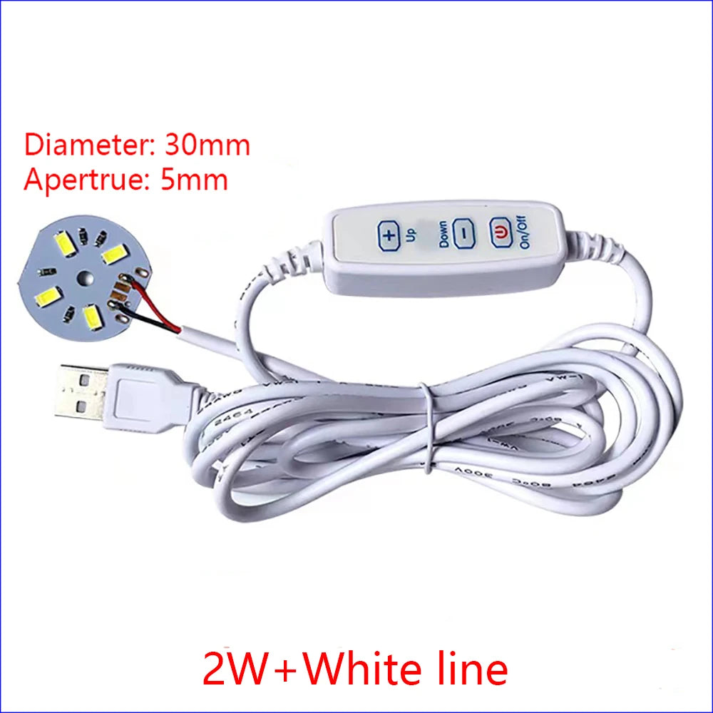1PCS DC3V-5V Dimmable 5730 SMD LED Lamp 1W 2W 3W 4W 5W 10W LED Light Beads White Warm White With Light Adjust Switch.