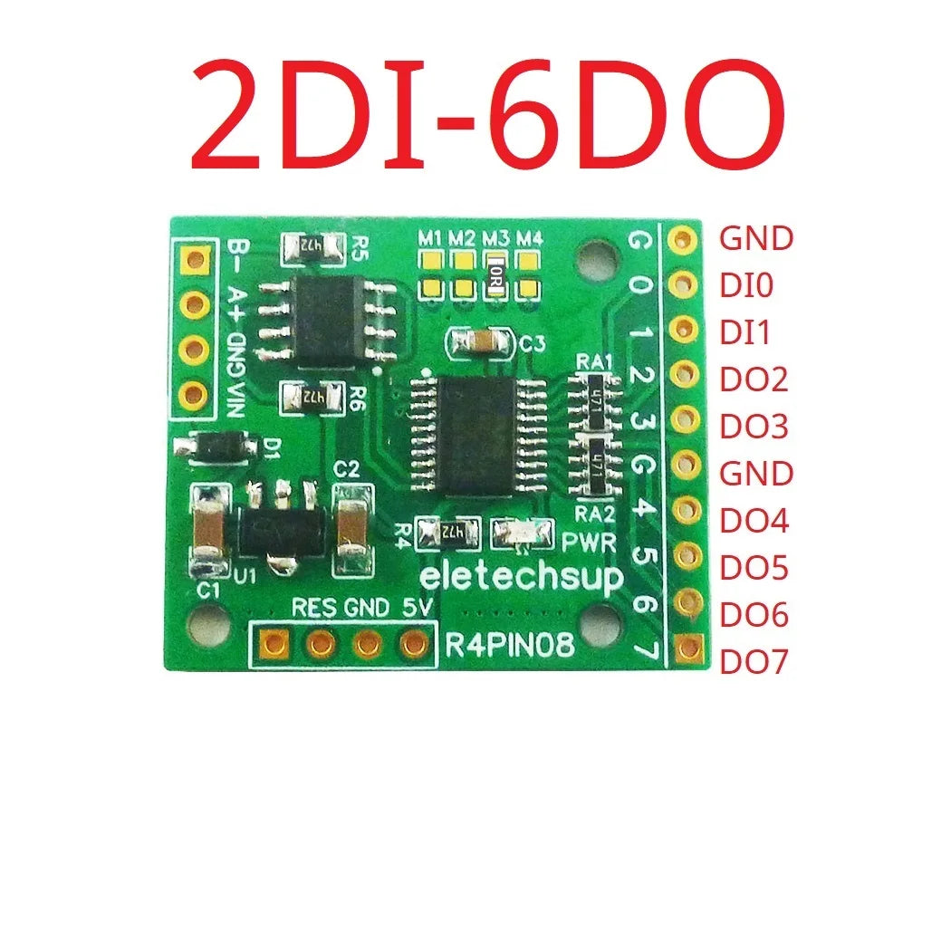 DC 5V 12V 24V 8DI/8DO/4DI-4DO/2DI-6DO/6DI-2DO RS485 Bus Core Board for Raspberry Pi Arduino ESP32 PLC Network Control