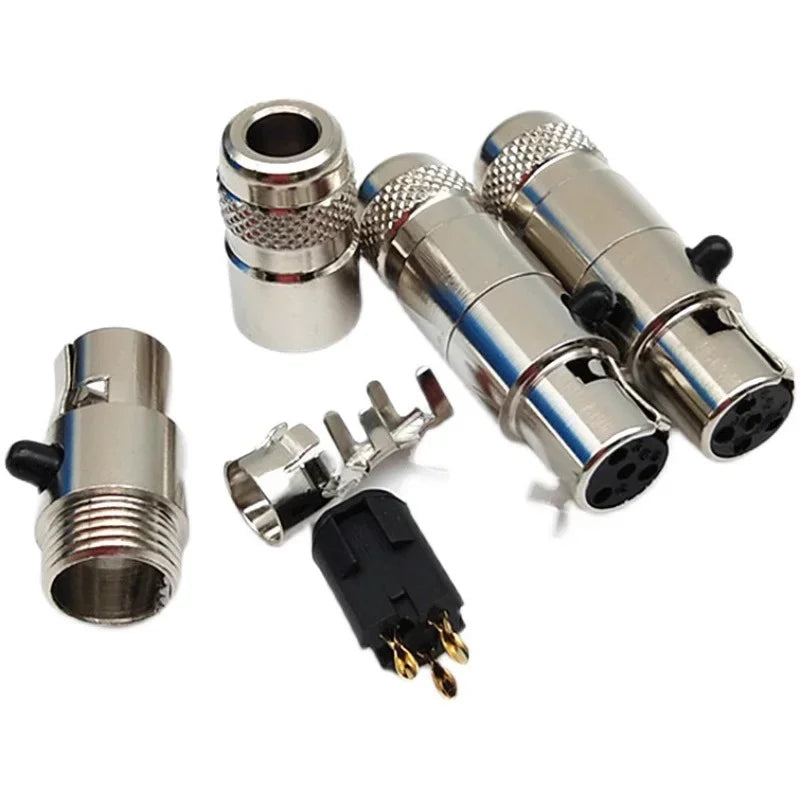 Mini XLR Aviation Connector 3/4/5/6pin Female Plug Male Socket Zinc Alloy+copper Pins for MIC Microphone Audio Video Connecting
