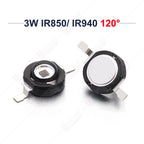 10pcs LED Infrared Red 850nm 940nm 3W High Power LED Chips 60 Degree or 120 Degree LED Beads for Night Camera DIY Lamp Bulbs