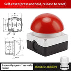 1 Set Mushroom Head Self-Locking/Resetting 1NO Foot/Hand Control IP65 Emergency Stop Button Switch For Industrial Safe