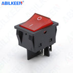 50PCS/Lot ABILKEEN KCD2-201N Rocker Toggle Switch 30A/15A 250VAC ON-OFF Mini Toggle Switch with LED Light 4Pin Terminal