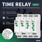 GEYA GRT6-S Cycle Time Delay Relay AC/DC24V-240V Asymmetric Relay SPDT 220V 10A Electronic Repeat Relay