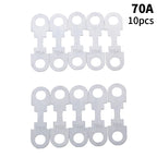 New 10Pcs 30A-150A 32VDC Small Fuse Sheet Automotive Car Flat Zinc Sheet For Car Fuse Round Hole Insert Fuse Auto Parts