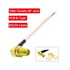 10PCS Single End SMA Female to PCB Soldering Pigtail RG316 Cable WIFI Wireless Router GPS GPRS Low Loss Jackplug Wire Connector