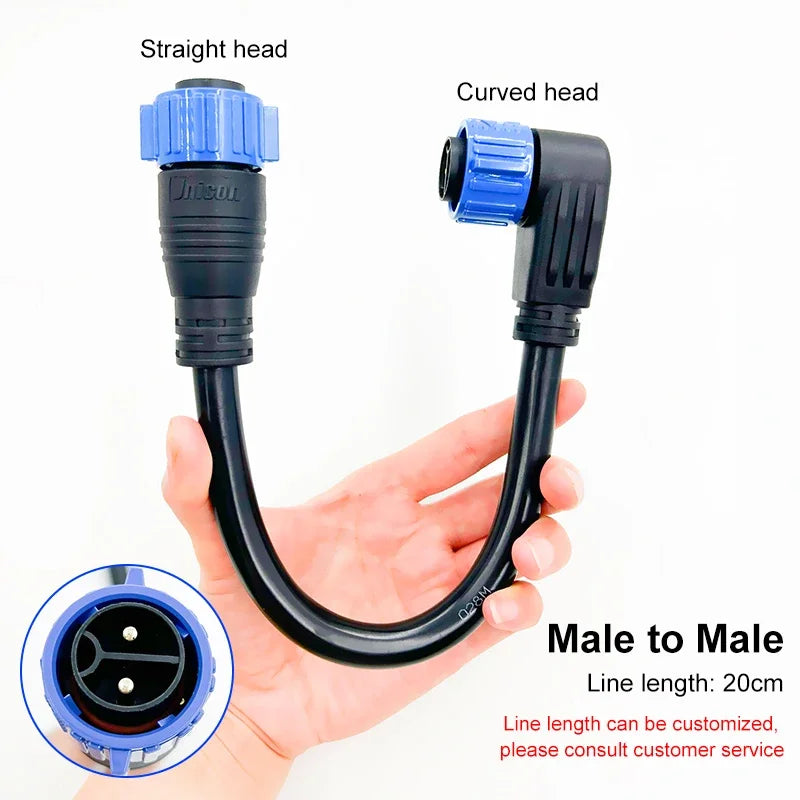 50A M25 Self-locking Waterproof Plug Cable IP67 2 3 Pin Power Charging Connector Large Current Male Female Aviation Plug Socket