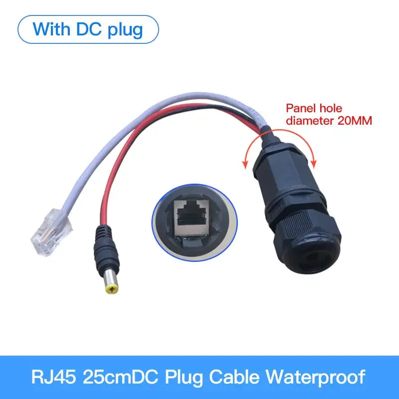 IP68 RJ45 Network Connector with LAN Wire M20 Waterproof Ethernet Retardant Terminal Connectors Quickly RJ45 Panel Plugs with DC