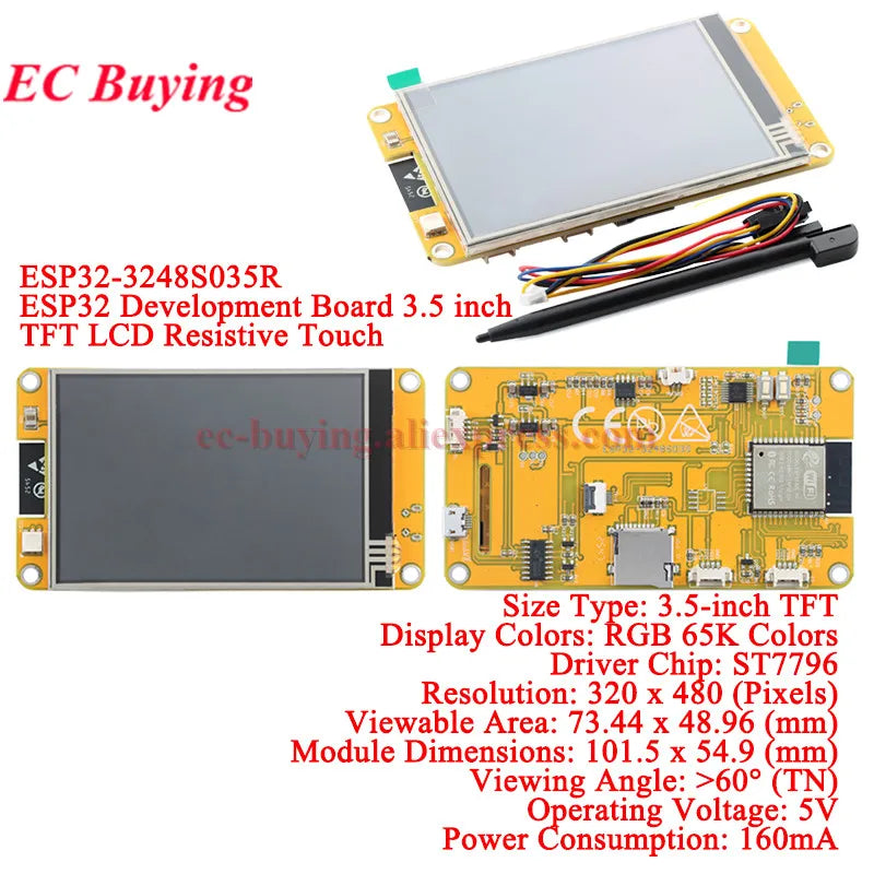 ESP32 S3 for Arduino LVGL WiFi Ble Development Board 2.4 2.8 3.2 3.5 4.3 5 7.0 inch 240*320 Display Screen LCD TFT Module Touch
