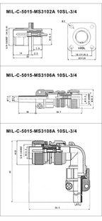MIL-C 5015 Military Specification Connectors 10SL-3 10SL-4 MIL STD Plug&Socket MS3102A MS3106A MS3108A Circular Connector