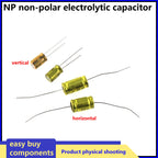10/50PCS electrodeless electrolytic capacitor 100V 1UF 2UF 3.3UF 4.7UF 10UF 22UF 33UF 47UF 100UF  NP vertical horizontal