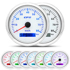 60/120/200KMH 85MM GPS Speedometer Gauge 7 Color Light with GPS Antenna Waterproof Motorcycle Boat Car Truck Speed Gauge Meter