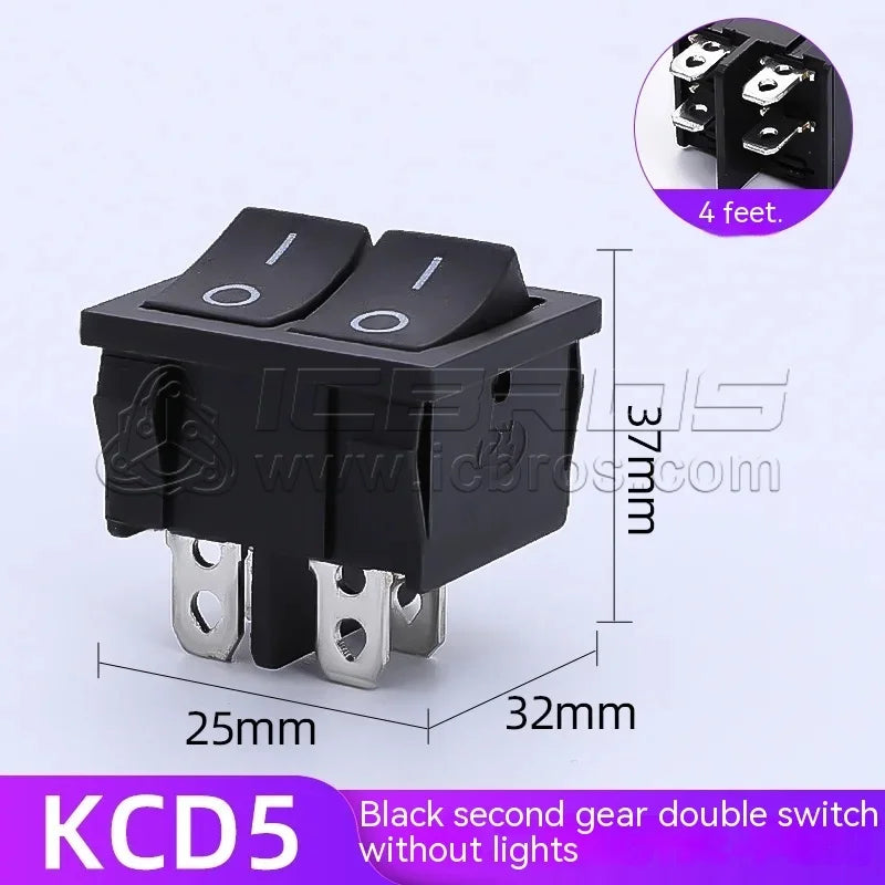 10pcs KCD2 KCD5 21x24mm 21*24mm Rocker Switches Kit 4 Pin 6Pin 2 Position 3 Position 15A/250VAC ON-OFF ON-OFF-ON