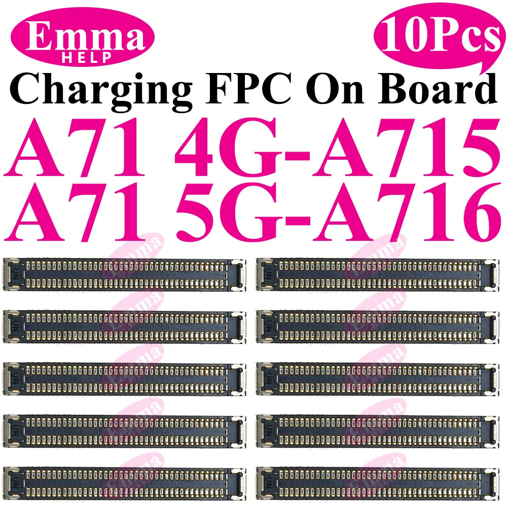 10cs USB Charging FPC Connector For Samsung A51 31 A71 A41 A21 A52 A32 A22 A12 A72 A02 Charger Plug On Board 78Pin Motherboard