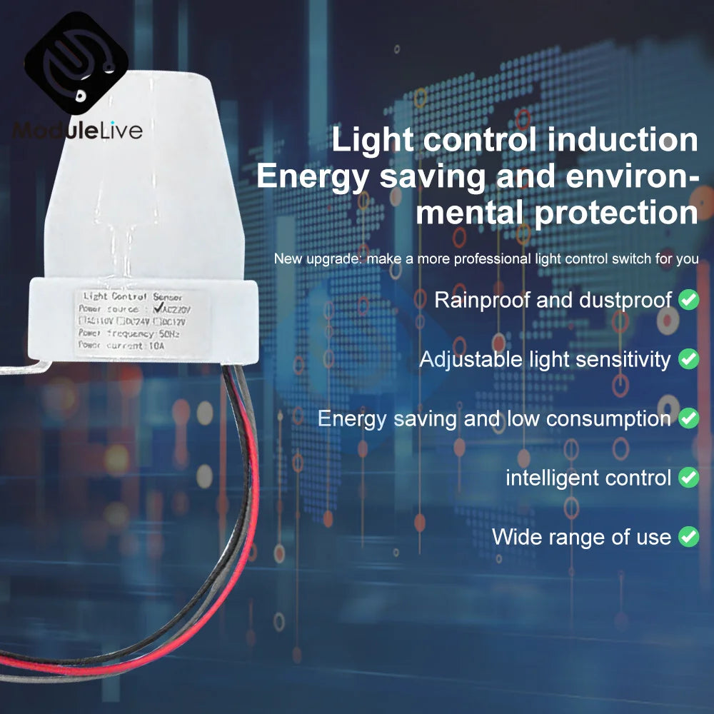 AS-22 Automatic On Off Photocell Street Lamp Light Switch Controller AC 110V 220V Photo Control Photoswitch Sensor Adjustable