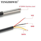1PCS DS1820 Stainless Steel Package Waterproof DS18b20 Temperature Probe Temperature Sensor 18B20 5M