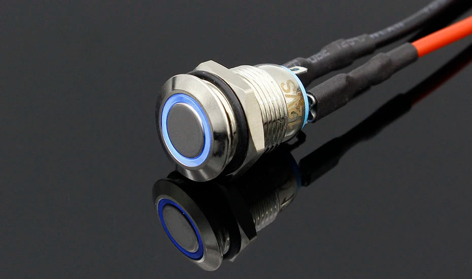 1PC 12MM with LED 3V 5V 12V 24V 220V Metal Button Switch Momentary push button auto reset waterproof illuminated