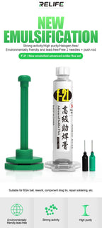 RELIFE F-21 10CC Lead-free and Halogen-free Tin Soldering Paste For PCB Rework Welding Flux Syringe Type Emulsified Solder