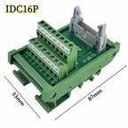 IDC10P/14P/16P/20P/26P/30P/40P/50P/60P/64Pin DC-2 To Terminal Block Breakout Board Adapter PLC Relay Terminals DIN Rail Mounting